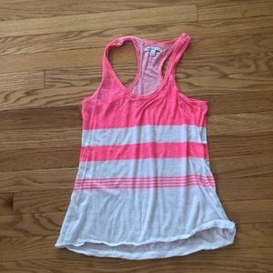white and coral athletic tank top